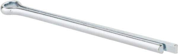 Made in USA - 1/4" Diam x 4" Long Extended Prong Cotter Pin - Grade 2, Zinc-Plated, Steel - Eagle Tool & Supply