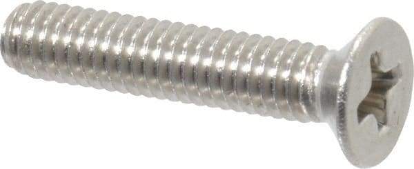 Value Collection - M4x0.70 Metric Coarse, 20mm OAL Phillips Drive Machine Screw - Flat Head, Grade 18-8 Stainless Steel, Uncoated, Without Washer - Eagle Tool & Supply