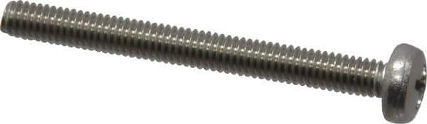Value Collection - M4x0.70 Metric Coarse, 30mm Length Under Head Phillips Drive Machine Screw - Pan Head, Grade 18-8 Stainless Steel, Uncoated, Without Washer - Eagle Tool & Supply