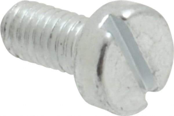 Value Collection - M3x0.50, 6mm Length Under Head Slotted Drive Machine Screw - Cheese Head, Grade 4.8 Steel, Zinc-Plated Finish, Without Washer - Eagle Tool & Supply