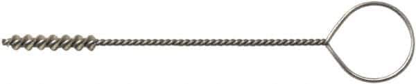Weiler - 4.8mm Diam Helical Nylon Tube Brush - Single Spiral, 0.012" Filament Diam, 1" Brush Length, 5" OAL, 0.087" Diam Galvanized Steel Shank - Eagle Tool & Supply