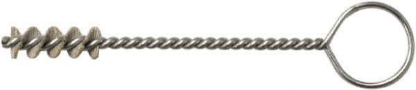 Weiler - 9.8mm Diam Helical Nylon Tube Brush - Single Spiral, 0.012" Filament Diam, 1" Brush Length, 5" OAL, 0.147" Diam Galvanized Steel Shank - Eagle Tool & Supply