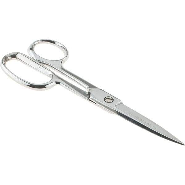Heritage Cutlery - 3" LOC, 9-1/8" OAL Chrome Plated Heavy Duty Scissors/Shears - Left Hand, Metal Straight Handle - Eagle Tool & Supply