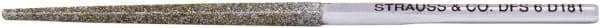 Strauss - 3.346" OAL Medium Square Needle Diamond File - 0.102" Wide x 0.102" Thick, 1.77 LOC, Gray, 126 Grit - Eagle Tool & Supply