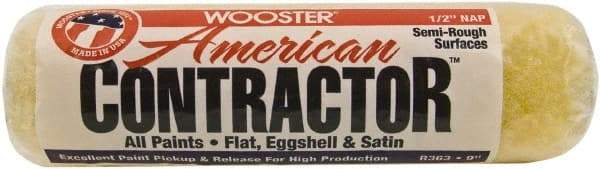 Wooster Brush - 1/2" Nap, 9" Wide Paint Roller - Semi-Rough Texture, Synthetic Knit - Eagle Tool & Supply