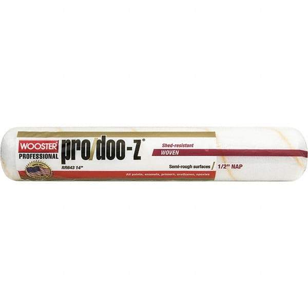 Wooster Brush - 1/2" Nap, 14" Wide Paint Roller - Semi-Rough Texture, Woven - Eagle Tool & Supply