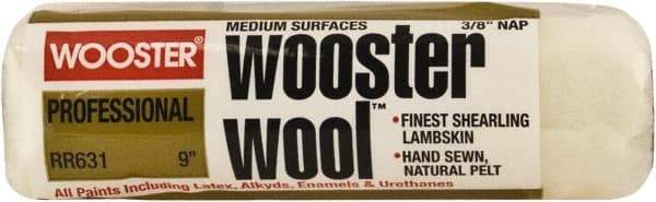 Wooster Brush - 3/8" Nap, 9" Wide Paint Roller - Medium Texture, Lambswool - Eagle Tool & Supply