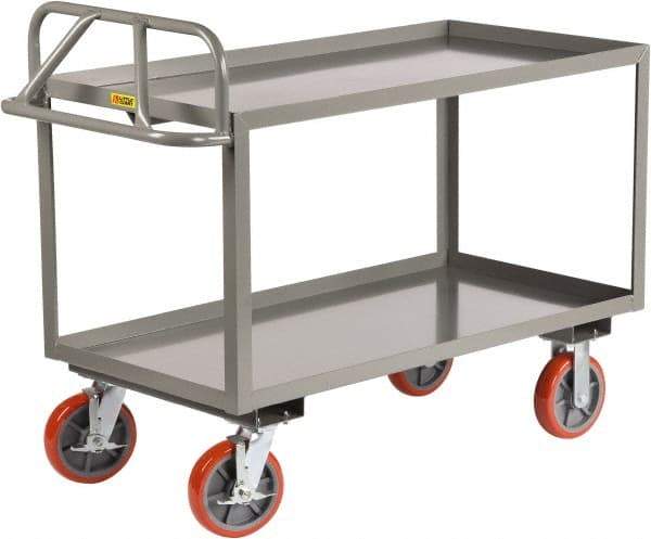 Little Giant - 3,600 Lb Capacity, 30" Wide x 65-1/2" Long x 42" High Shelf Cart - 2 Shelf, Steel - Eagle Tool & Supply