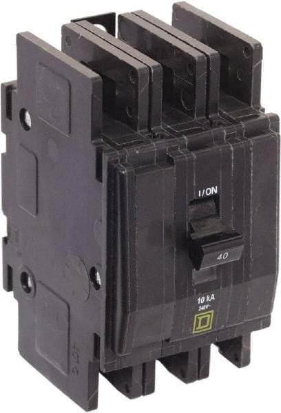Square D - 40 Amp, 240 VAC, 3 Pole, Panel Mount Miniature Circuit Breaker - Eagle Tool & Supply