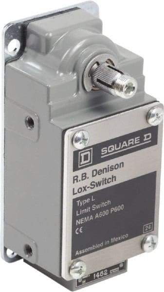 Square D - DPST, 2NO, 600 Volt Screw Terminal, Rotary Spring Return Actuator, General Purpose Limit Switch - 1, 2, 4, 12, 13 NEMA Rating, IP67 IPR Rating - Eagle Tool & Supply