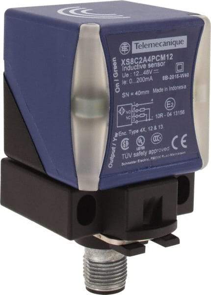 Telemecanique Sensors - PNP, NO/NC, 40mm Detection, Rectangular, Inductive Proximity Sensor - 3 Wires, IP65, IP67, IP69, 12 to 48 VDC, 40mm Long x 70mm Wide - Eagle Tool & Supply