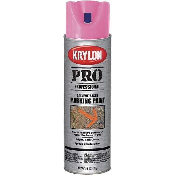 Krylon - 15 fl oz Pink Marking Paint - Solvent Base Formula - Eagle Tool & Supply