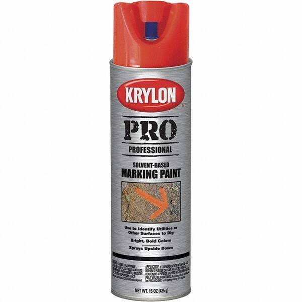 Krylon - 15 fl oz Red/Orange Marking Paint - Solvent Base Formula - Eagle Tool & Supply