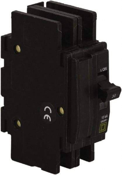 Square D - 10 Amp, 240 VAC, 2 Pole, Panel Mount Miniature Circuit Breaker - 14-2 AWG - Eagle Tool & Supply