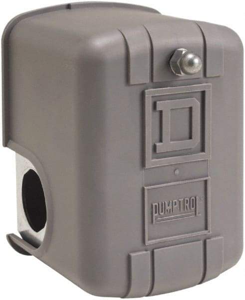 Square D - 1 NEMA Rated, DP, 125 psi, Air Compressor, Electromechanical Pressure and Level Switch - Adjustable Pressure, 115 VAC, 1/4 Inch Connector, Screw Terminal, For Use with Power Circuits - Eagle Tool & Supply