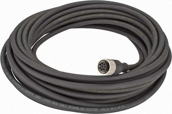Telemecanique Sensors - 2 Amp, M12 Cable Straight with Female Prewired Connector Sensor and Receptacle - 30 VAC, 36 VDC, 10m Cable Length, IP67 Ingress Rating - Eagle Tool & Supply