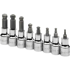 SK - 8 Piece 3/8" Drive Metric Ball Hex Bit Socket Set - Eagle Tool & Supply