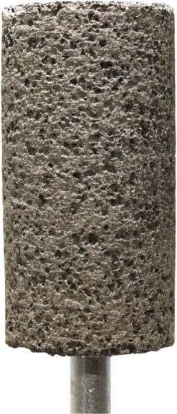 Tru-Maxx - 1" Head Diam x 1" Thickness, W222, Cylinder End, Zirconia Alumina Mounted Point - Brown, Coarse Grade, 36 Grit, 15,900 RPM - Eagle Tool & Supply