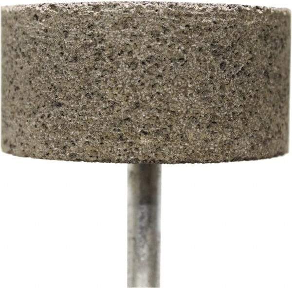 Tru-Maxx - 2" Head Diam x 2" Thickness, W242, Cylinder End, Zirconia Alumina Mounted Point - Brown, Coarse Grade, 36 Grit, 19,100 RPM - Eagle Tool & Supply