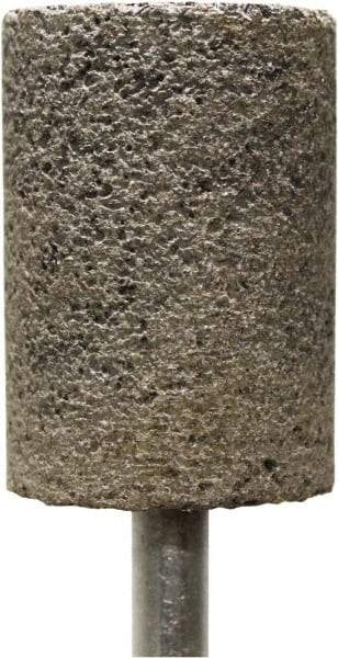 Tru-Maxx - 1" Head Diam x 1" Thickness, W221, Cylinder End, Zirconia Alumina Mounted Point - Brown, Coarse Grade, 30 Grit, 19,120 RPM - Eagle Tool & Supply