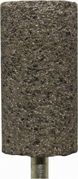 Tru-Maxx - 3/4" Head Diam x 2" Thickness, W208, Cylinder End, Zirconia Alumina Mounted Point - Brown, Coarse Grade, 24 Grit, 18,750 RPM - Eagle Tool & Supply