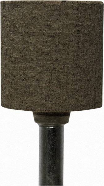 Tru-Maxx - 1" Head Diam x 1" Thickness, W220, Cylinder End, Zirconia Alumina Mounted Point - Gray, Coarse Grade, 80 Grit, 25,500 RPM - Eagle Tool & Supply