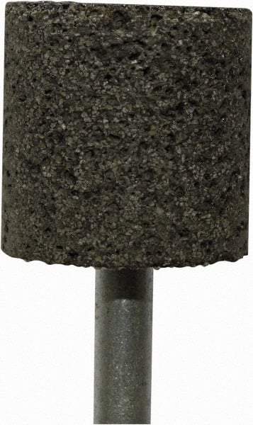 Tru-Maxx - 1" Head Diam x 1" Thickness, W220, Cylinder End, Zirconia Alumina Mounted Point - Brown, Medium Grade, 36 Grit, 25,500 RPM - Eagle Tool & Supply