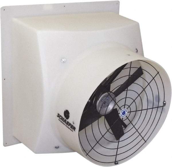 Schaefer Ventilation Equipment - 24" Blade, Direct Drive, 1/2 hp, 5,300 CFM, TEAO Exhaust Fan - 29-1/2" Opening Height x 29" Opening Width, 4.8/2.4 Amp, 115/230 Volt, 1 Speed, Single Phase - Eagle Tool & Supply