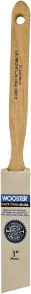 Wooster Brush - 1" Angled Hog Sash Brush - 2-3/16" Bristle Length, 8" Maple Fluted Handle - Eagle Tool & Supply