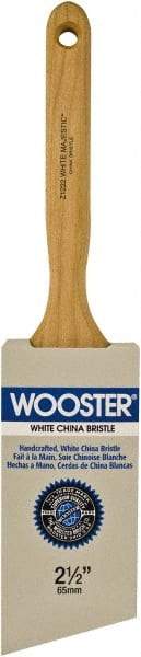 Wooster Brush - 2-1/2" Angled Hog Sash Brush - 3-3/16" Bristle Length, 7-7/8" Maple Fluted Handle - Eagle Tool & Supply