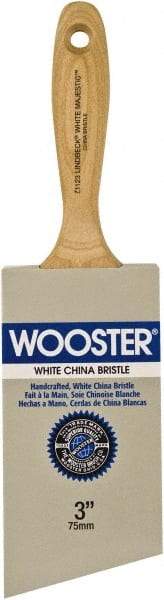 Wooster Brush - 3" Angled Hog Varnish Brush - 2-15/16" Bristle Length, 5-1/8" Maple Beavertail Handle - Eagle Tool & Supply