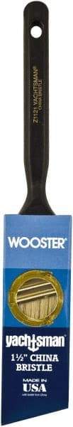 Wooster Brush - 1-1/2" Angled Hog Sash Brush - 2-3/16" Bristle Length, 6-1/4" Plastic Fluted Handle - Eagle Tool & Supply