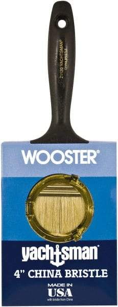 Wooster Brush - 4" Flat Hog Wall Brush - 3-3/16" Bristle Length, 6-1/4" Plastic Beavertail Handle - Eagle Tool & Supply