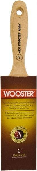 Wooster Brush - 2" Flat Synthetic Varnish Brush - 2-11/16" Bristle Length, 6-1/2" Maple Beavertail Handle - Eagle Tool & Supply