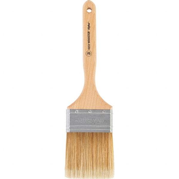 Wooster Brush - 3" Flat Synthetic Sash Brush - 3-3/16" Bristle Length, 7-7/8" Maple Fluted Handle - Eagle Tool & Supply