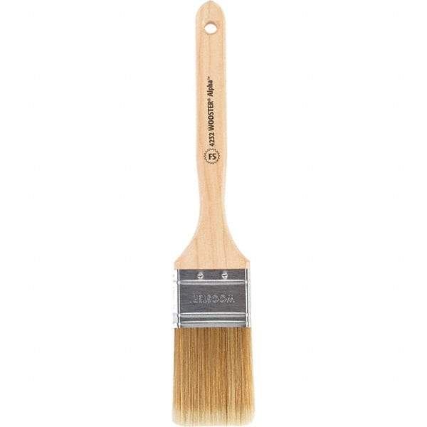 Wooster Brush - 2" Flat Synthetic Sash Brush - 2-11/16" Bristle Length, 7-7/8" Maple Fluted Handle - Eagle Tool & Supply