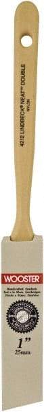 Wooster Brush - 1" Angled Synthetic Sash Brush - 2-3/16" Bristle Length, 7-1/4" Poly Foam Fluted Handle - Eagle Tool & Supply