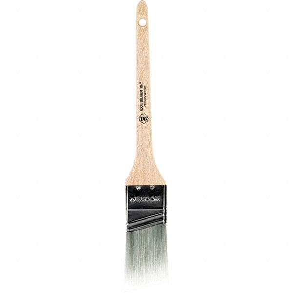 Wooster Brush - 1-1/2" Angled Synthetic Sash Brush - 2-3/16" Bristle Length, 7-1/4" Wood Rattail Handle - Eagle Tool & Supply