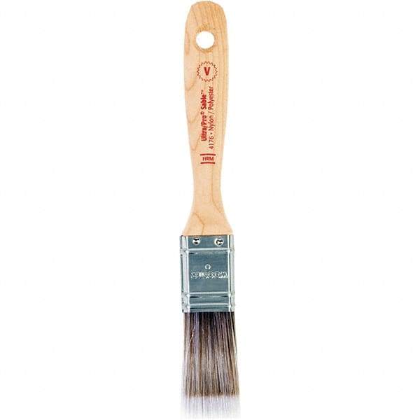 Wooster Brush - 1" Flat Nylon/Polyester Varnish Brush - 2-3/16" Bristle Length, 6-1/2" Maple Beavertail Handle - Eagle Tool & Supply
