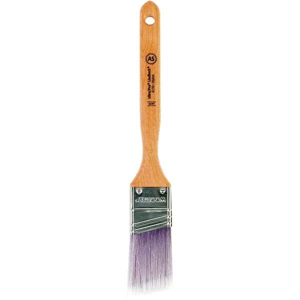 Wooster Brush - 1-1/2" Angled Synthetic Sash Brush - 2-7/16" Bristle Length, 7.77" Maple Fluted Handle - Eagle Tool & Supply