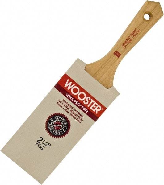 Wooster Brush - 3-1/2" Flat Nylon/Polyester Varnish Brush - 3-11/16" Bristle Length, 5-1/2" Maple Beavertail Handle - Eagle Tool & Supply