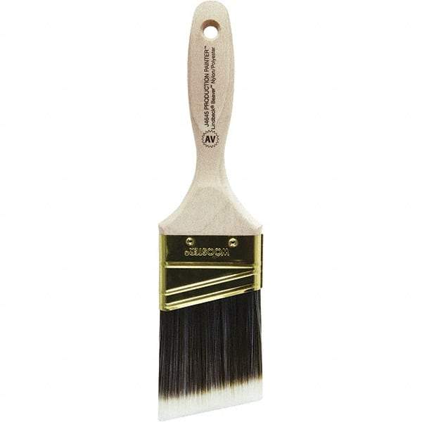 Wooster Brush - 2-1/2" Angled Nylon/Polyester Varnish Brush - 2-15/16" Bristle Length, 5-5/8" Plastic Beavertail Handle - Eagle Tool & Supply
