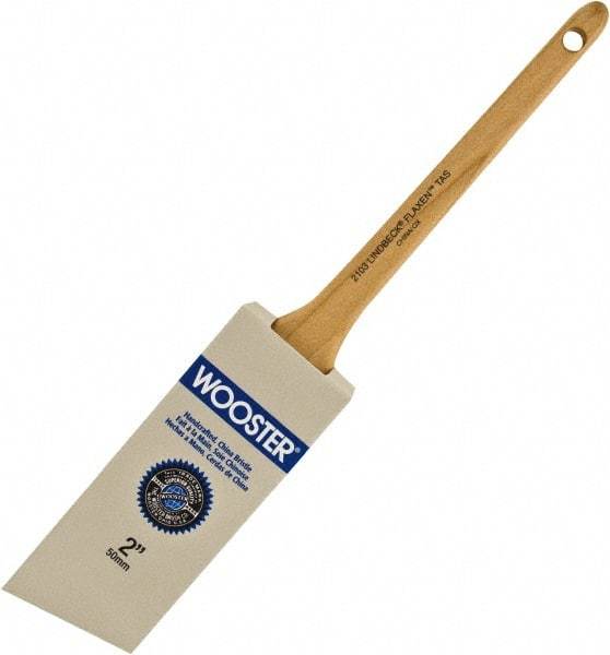 Wooster Brush - 2" Angled Hog Sash Brush - 2-3/16" Bristle Length, 8" Maple Rattail Handle - Eagle Tool & Supply