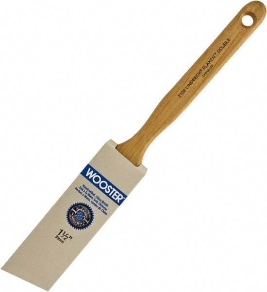 Wooster Brush - 1-1/2" Angled Hog Sash Brush - 2-7/16" Bristle Length, 7-7/8" Maple Fluted Handle - Eagle Tool & Supply