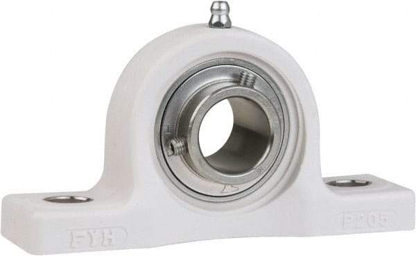 Value Collection - 5/8" ID, 5" OAL x 2-19/32" OAH Pillow Block - 1,495 Lb Static Cap, 2,877 Lb Dyn Cap, 3-3/4" Btw Mnt Hole Ctrs, 1-5/16" Base-to-Ctr Ht, Thermoplastic - Eagle Tool & Supply