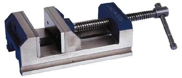 Gibraltar - 6" Jaw Opening Capacity x 2" Throat Depth, Horizontal Drill Press Vise - 6" Wide x 2" High Jaw, Stationary Base, Standard Speed, 11-15/16" OAL x 3-1/2" Overall Height - Eagle Tool & Supply