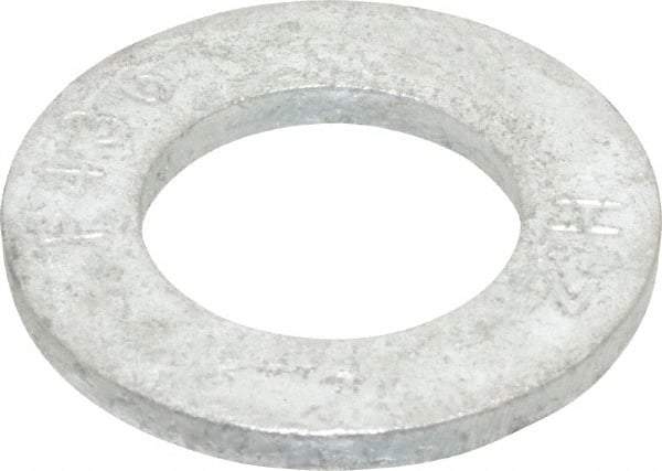 Value Collection - 3/4" Screw, Grade SAE 1035-1050 Steel Standard Flat Washer - 0.805" ID x 1-15/32" OD, 0.177" Thick, Galvanized Finish - Eagle Tool & Supply