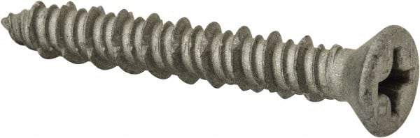 Elco - 1/4" Diam, 1-3/4" OAL, Phillips Drive, Concrete Screw & Masonry Fastener - Stainless Steel, StalGard Silver Finish, Includes #2 Drill Bit - Eagle Tool & Supply