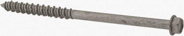 Elco - 1/4" Diam, 4" Length Under Head, Hex Drive, Concrete Screw & Masonry Fastener - Stainless Steel, StalGard Silver Finish, Includes 5/16" Drill Bit - Eagle Tool & Supply