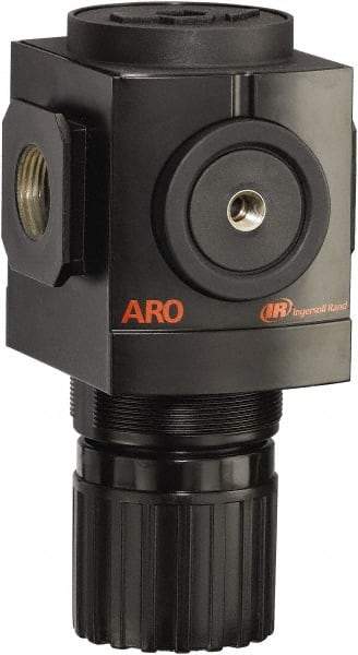 ARO/Ingersoll-Rand - 1 NPT Port, 290 CFM, Aluminum Heavy-Duty Regulator - 0 to 140 psi Range, 250 Max psi Supply Pressure, 1/8" Gauge Port Thread, 4.091" Wide x 7.223" High - Eagle Tool & Supply